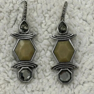 Pretty diamond, stone and metal earrings
